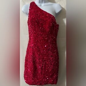 Lavetir Pink Sequin Prom Dress Size 8